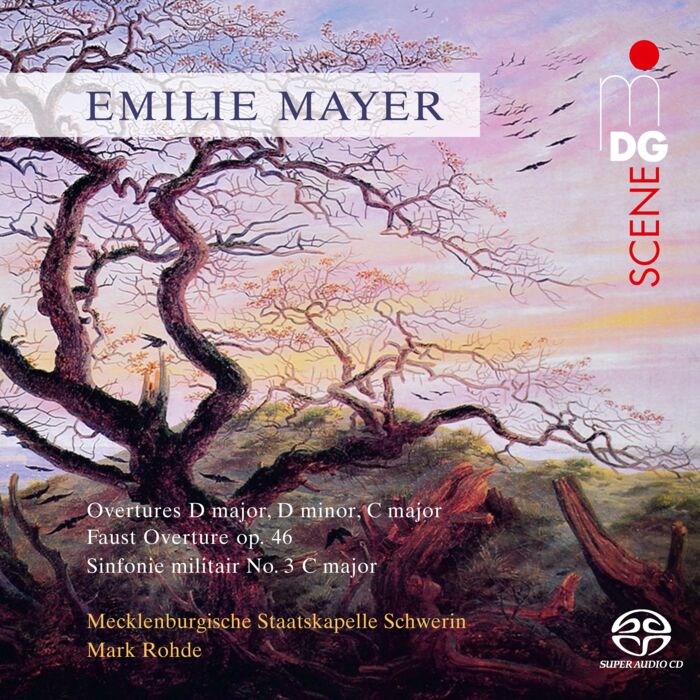 Das Cover der CD zeigt ein romantisches Gemälde mit einem kahlen Baum vor einem rosigen Himmel.